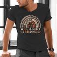 Wild About Reading Books Reader Lover Library Day Librarian Men's V-Neck T-Shirt