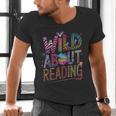 Wild About Reading Books Readers Lovers Bookworm Library Day Men's V-Neck T-Shirt