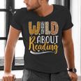 Wild About Reading Lover Bookworm Library Teacher Zoo Animal Men's V-Neck T-Shirt Wild About Reading Lover Bookworm Library Teacher Zoo Animal Men's V-Neck T-Shirt