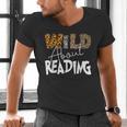 WILD ABOUT READING Reading Books Bookworm Library Day Men's V-Neck T-Shirt WILD ABOUT READING Reading Books Bookworm Library Day Men's V-Neck T-Shirt