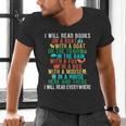 I Will Read Book On Boat Words For Kids Men's V-Neck T-Shirt