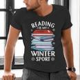 Winter Reading Book Bookworm Winter Men's V-Neck T-Shirt Winter Reading Book Bookworm Winter Men's V-Neck T-Shirt