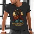 Wizard Cat Reading a Book While Crocheting Men's V-Neck T-Shirt Wizard Cat Reading a Book While Crocheting Men's V-Neck T-Shirt