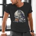 Wolf Reading Book Librarian Library Wolves Men's V-Neck T-Shirt