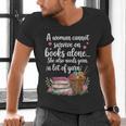 Woman Cannot Survive On Books Alone She Also Needs Yarn Men's V-Neck T-Shirt
