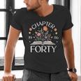 Women's 1986 Chapter Forty 40th Birthday Wildflower Book 40 Year Old Men's V-Neck T-Shirt Women's 1986 Chapter Forty 40th Birthday Wildflower Book 40 Year Old Men's V-Neck T-Shirt