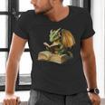 Women's Dragon Bookworm Reading Book Graphic Men's V-Neck T-Shirt Women's Dragon Bookworm Reading Book Graphic Men's V-Neck T-Shirt