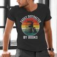 Women's Easily Distracted By Books Men's V-Neck T-Shirt