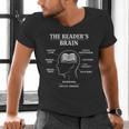 Women's The Reader’s Brain Book Lover Reading Diagram Graphic Men's V-Neck T-Shirt