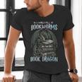 In A World Of Bookworms Be A Book Dragon Book Lover Reader Men's V-Neck T-Shirt In A World Of Bookworms Be A Book Dragon Book Lover Reader Men's V-Neck T-Shirt