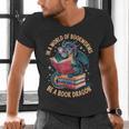 In A World Of Bookworms Be A Book Dragon Men's V-Neck T-Shirt In A World Of Bookworms Be A Book Dragon Men's V-Neck T-Shirt