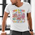100th Day Of School Teacher 100 Days Coffee Books Men's V-Neck T-Shirt 100th Day Of School Teacher 100 Days Coffee Books Men's V-Neck T-Shirt