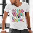 100th Day Of School Teacher Books 100 Days Of School Women Men's V-Neck T-Shirt 100th Day Of School Teacher Books 100 Days Of School Women Men's V-Neck T-Shirt
