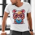 Adorable Book Lover Quokka With Reading Glasses Cute Men's V-Neck T-Shirt Adorable Book Lover Quokka With Reading Glasses Cute Men's V-Neck T-Shirt