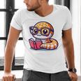 Adorable Book Lover Rattlesnake With Reading Glasses Cute Men's V-Neck T-Shirt