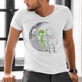 Astronaut Reading Book To Alien Moon Space Women Kids Men Premium Tri-Blend Men's V-Neck T-Shirt