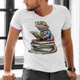 Bearded Dragon Reading Books Matching Bookworm Librarian Men's V-Neck T-Shirt