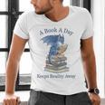 A Book A Day Keeps Reality Away Premium Tri-Blend Men's V-Neck T-Shirt