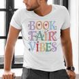 Book Fair Vibes Groovy Retro Reading Men's V-Neck T-Shirt