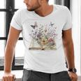 Book Flowers And Butterfly Beautiful Reading Reader Graphic Men's V-Neck T-Shirt