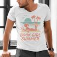 Book Girl Summer Book Reading Retro Sunset Men's V-Neck T-Shirt Book Girl Summer Book Reading Retro Sunset Men's V-Neck T-Shirt