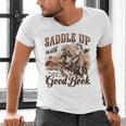 Bookish Retro Western Cowgirl Texas Book Lover Novel Reader Men's V-Neck T-Shirt Bookish Retro Western Cowgirl Texas Book Lover Novel Reader Men's V-Neck T-Shirt