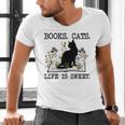 Books Cats Life Is Sweet Cat Book Lover Men Women Teen Men's V-Neck T-Shirt Books Cats Life Is Sweet Cat Book Lover Men Women Teen Men's V-Neck T-Shirt