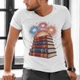 Books Fireworks 4th Of July Bookworm Patriotic Reader Men's V-Neck T-Shirt Books Fireworks 4th Of July Bookworm Patriotic Reader Men's V-Neck T-Shirt