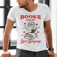Books Are My LoveLanguage Cupid Valentines Men's V-Neck T-Shirt
