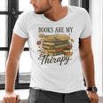 Books Are My Therapy Vintage Book Lover Daisy Art Men's V-Neck T-Shirt Books Are My Therapy Vintage Book Lover Daisy Art Men's V-Neck T-Shirt