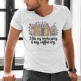 I Like My Books Spicy & My Coffee Icy Lover Bookworm Men's V-Neck T-Shirt