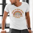 Born To Read Books Forced To Emails Vintage Retro Rainbow Men's V-Neck T-Shirt