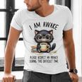 Cat Glasses Coffe Books I Am Awake Please Respect My Privacy Men's V-Neck T-Shirt