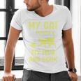 My Cat Guards My Mug And Book Humor Cats Premium Tri-Blend Men's V-Neck T-Shirt