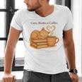 Cats Books And Coffee Heart Cozy Cat Lover Bookworm Readers Men's V-Neck T-Shirt Cats Books And Coffee Heart Cozy Cat Lover Bookworm Readers Men's V-Neck T-Shirt