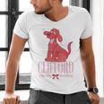Clifford The Big Red Dog Pink Text With Bow Illustrated Book Men's V-Neck T-Shirt Clifford The Big Red Dog Pink Text With Bow Illustrated Book Men's V-Neck T-Shirt