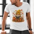 Cute Autumn Gnome Reading Pumpkin Book Lover Men's V-Neck T-Shirt