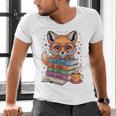 Cute Fox Read More Be Kind Stay Weird Reader Geek Book Lover Men's V-Neck T-Shirt