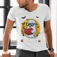 Cute Ghost Reading Book Retro Halloween Librarian Men's V-Neck T-Shirt Cute Ghost Reading Book Retro Halloween Librarian Men's V-Neck T-Shirt