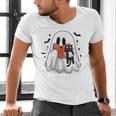 Cute Halloween Ghost Reading Book Men's V-Neck T-Shirt Cute Halloween Ghost Reading Book Men's V-Neck T-Shirt