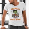 Cute Halloween Teacher Librarian Frankenstein Reading Books Men's V-Neck T-Shirt Cute Halloween Teacher Librarian Frankenstein Reading Books Men's V-Neck T-Shirt