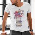 Cute Octopus Bookworm Fun Reading Tee For Book Lovers Men's V-Neck T-Shirt