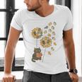 Cute Reading Cat With Kitten Dandelion Flowers Book Lover Men's V-Neck T-Shirt