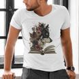 Dog Book Flower Men's V-Neck T-Shirt Dog Book Flower Men's V-Neck T-Shirt