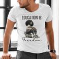 Education Is Freedom Teacher Women Books Black History Men's V-Neck T-Shirt