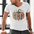 Fall Book Pumpkin Fall Librarians Bookworm Teachers Students Men's V-Neck T-Shirt