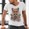 Fox Read Books Be Kind Stay Weird Reader Cute Nerd Bookworm Men's V-Neck T-Shirt