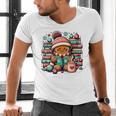 Gingerbread Reading Book Lovers Christmas Bookworm Librarian Premium Men's V-Neck T-Shirt