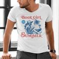 Girl Reading Book Summer Beach Vacation For Book Lover Men's V-Neck T-Shirt