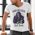 Good Girls Read Bad Books Sarcastic Skeleton Goth Skull Men's V-Neck T-Shirt Good Girls Read Bad Books Sarcastic Skeleton Goth Skull Men's V-Neck T-Shirt